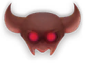 Crimson horned boss