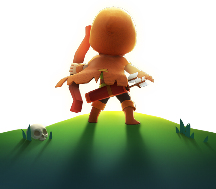 The Arcfall archer drawing a bow on a moonlit hill